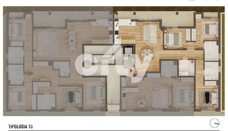 Apartamento T3  com varandas-9