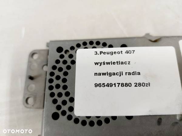 PEUGEOT 407 WYŚWIETLACZ NAWIGACJI NAVI RADIA EKRAN MONITOR 9654917880 - 6