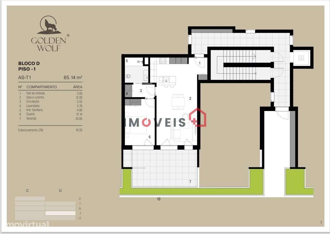 Apartamento T1 - Golden Wolf  - Telheiro, Leiria - Grande imagem: 3/23