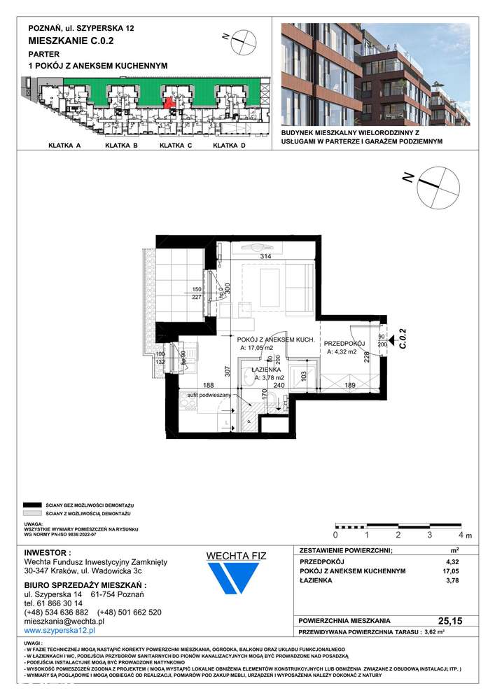 1-pokojowe mieszkanie 25m2 + taras Bez Pośredników - Pełny obrazek: 2/7