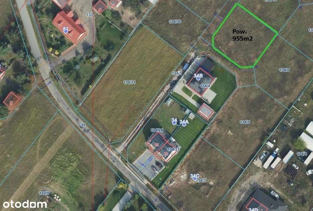 Ruda działka budowlana o pow. 955m2 z mediami-3