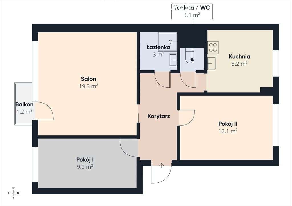 3 pokoje do własnej aranżacji | III piętro | Blisko szkoły nr 5-1