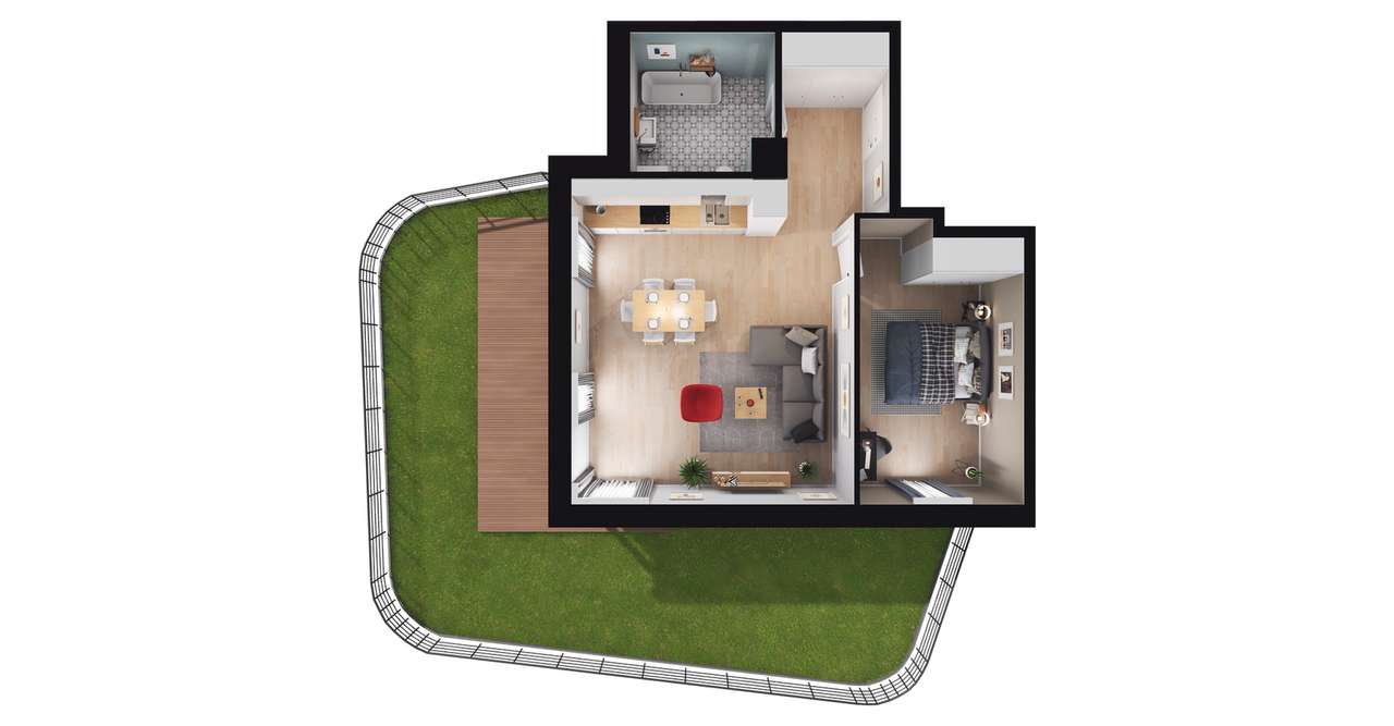 2-pokojowe mieszkanie 52m2 Bezpośrednio - Pełny obrazek: 2/8