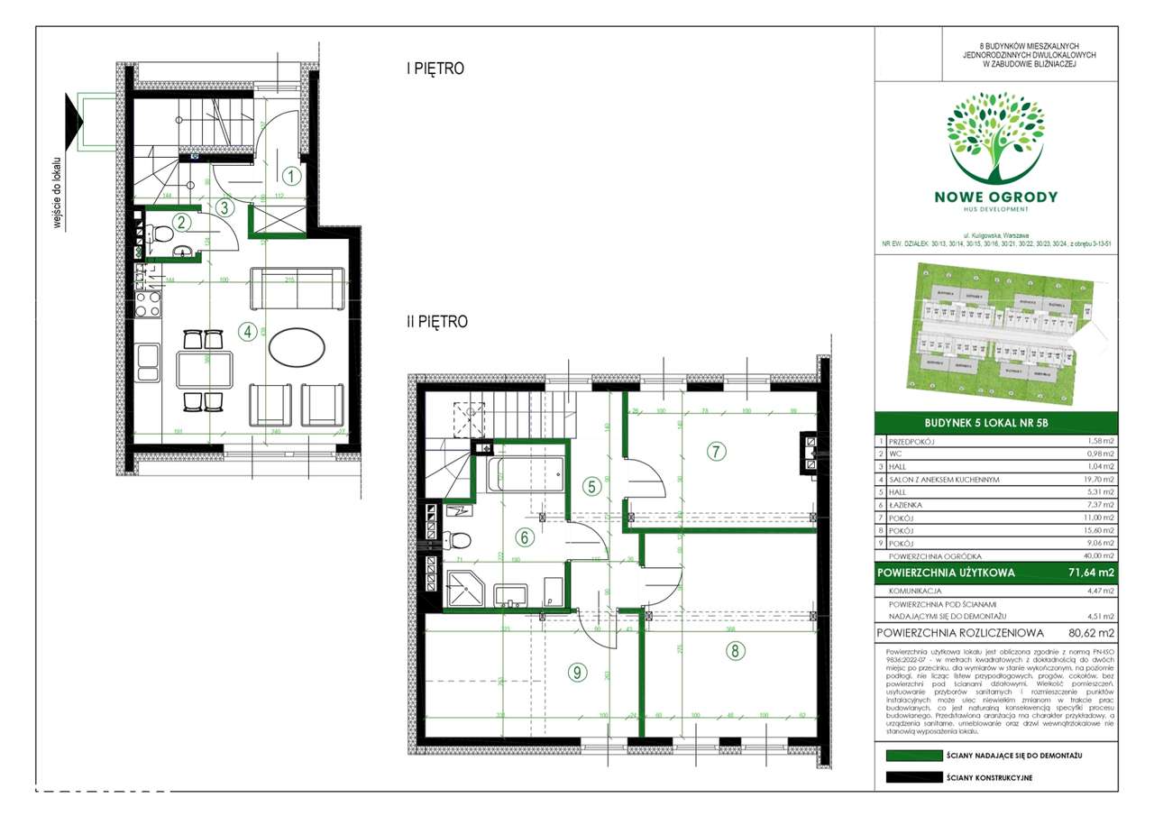 3-pokojowe mieszkanie 53m2 + ogródek - Pełny obrazek: 2/7