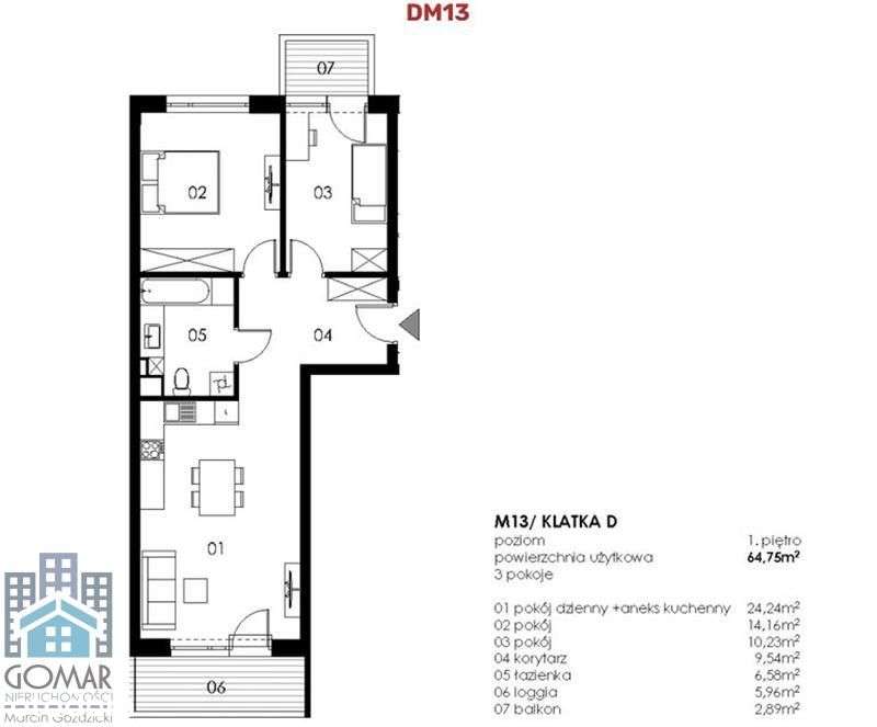 Ostatnie Duże 3 pokojowe mieszkanie z loggią i bal-5