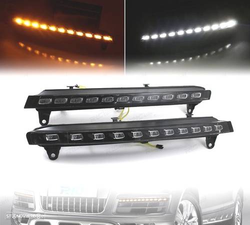 KIT DE LUZ DIURNA LED DRL + PISCA LED PARA AUDI Q7 2006 2007 08-09 - 1