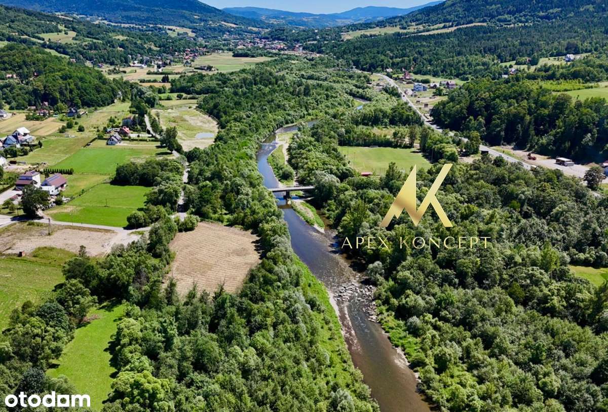 Działka nad rzeką Rabą- idealna pod rekreację lub glamping /LUBIEŃ - Pełny obrazek: 1/8