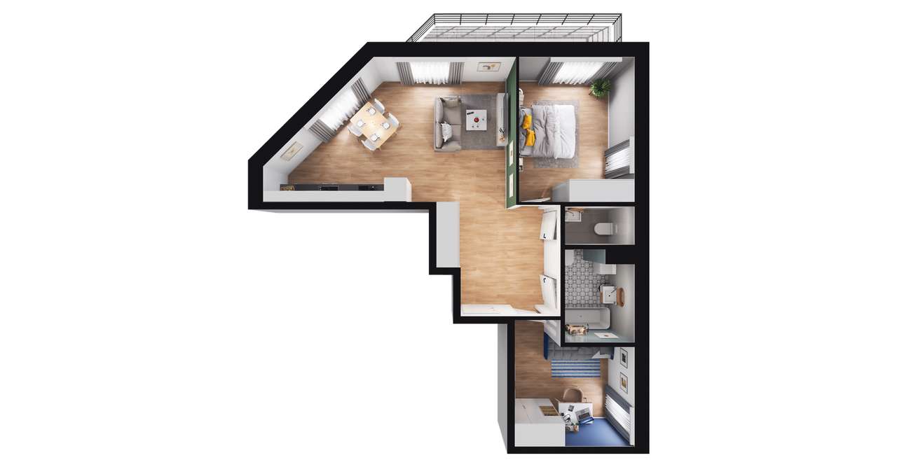 3-pokojowe mieszkanie 58 m² + balkon Bezpośrednio - Vista 3