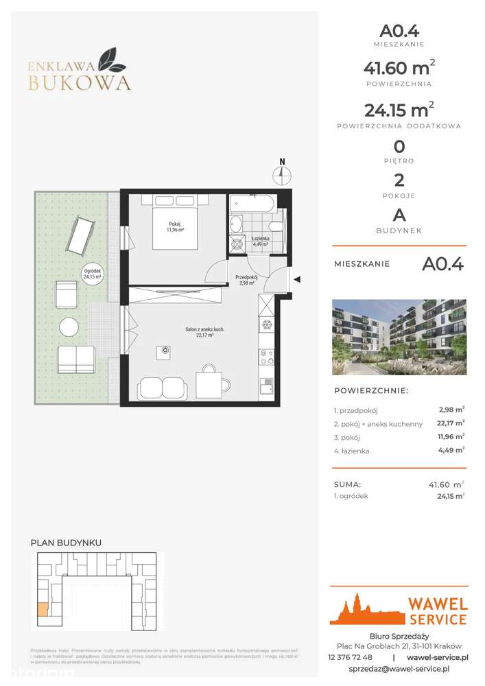 2-pokojowe mieszkanie 41m2 + ogródek Bezpośrednio - Pełny obrazek: 2/9