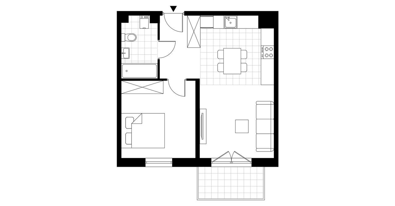 2-pokojowe mieszkanie 43m2 + balkon Bez Prowizji - Pełny obrazek: 3/6