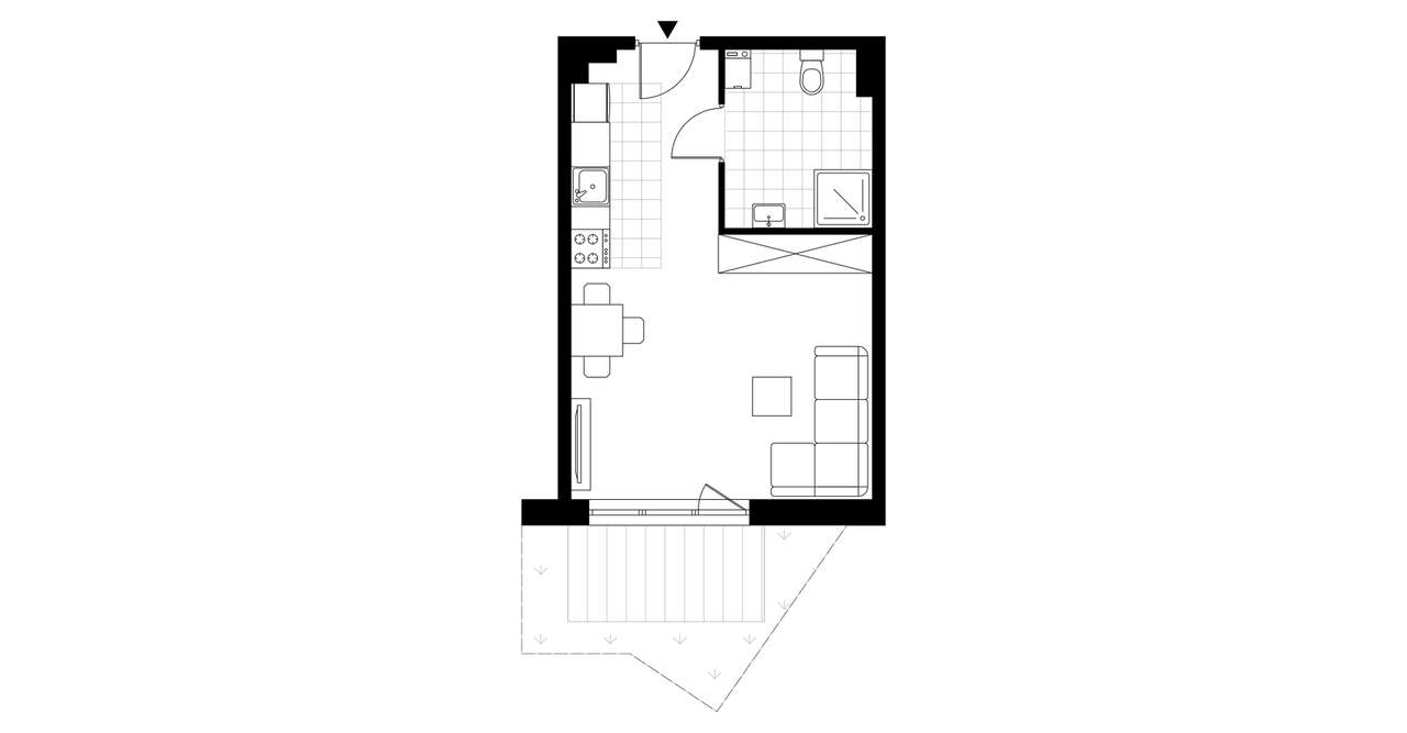 1-pokojowy apartament inwestycyjny 30m2 + ogródek - Pełny obrazek: 3/8
