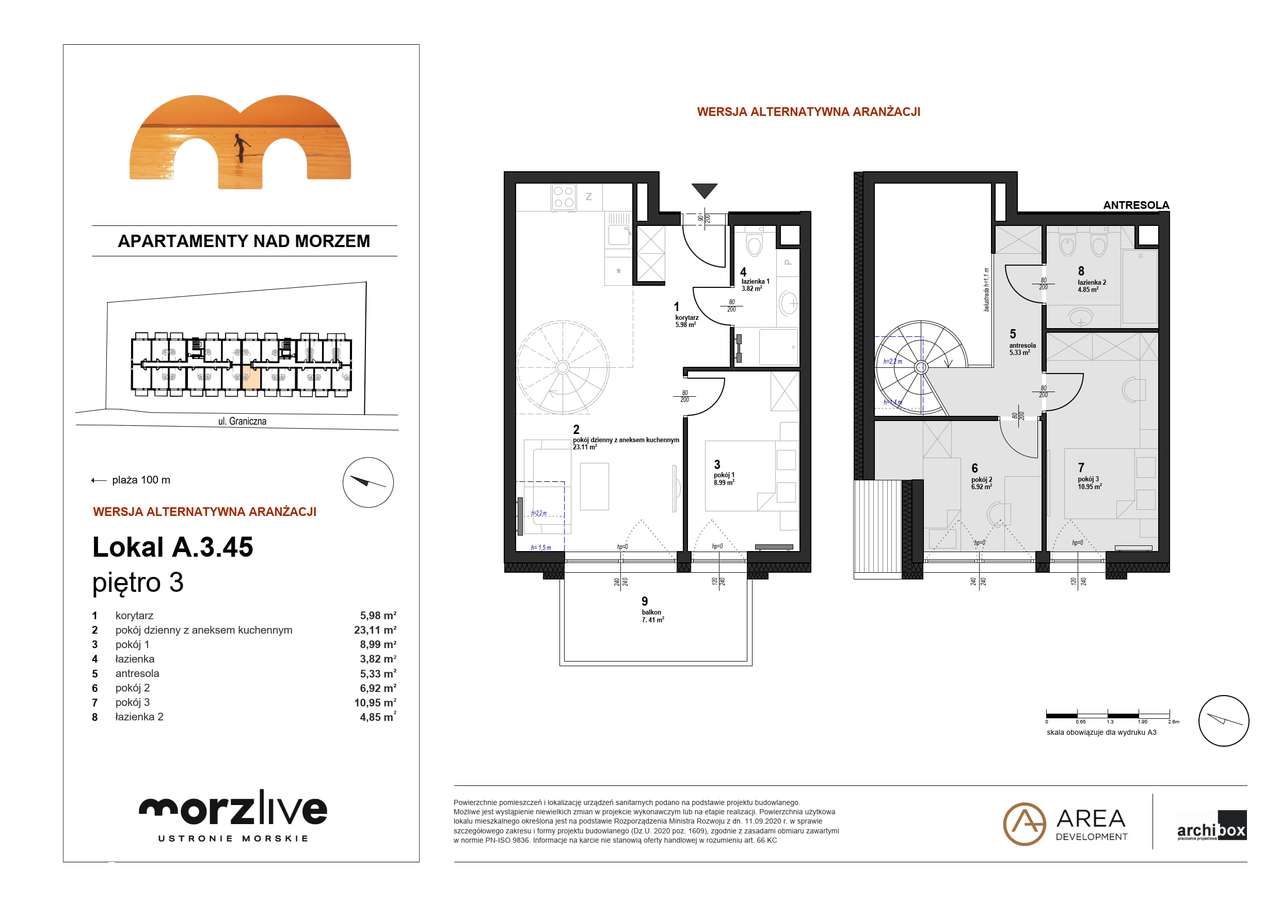 Apartament Morzlive 4 pokoje | 100 m od plaży - Pełny obrazek: 3/8