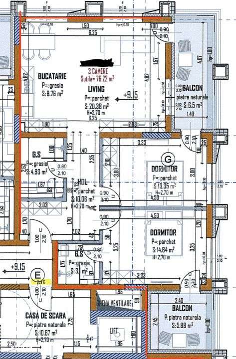 Apartament cu 3 camere semifinisat in bloc nou in cartierul Marasti - Imagine principală: 5/5