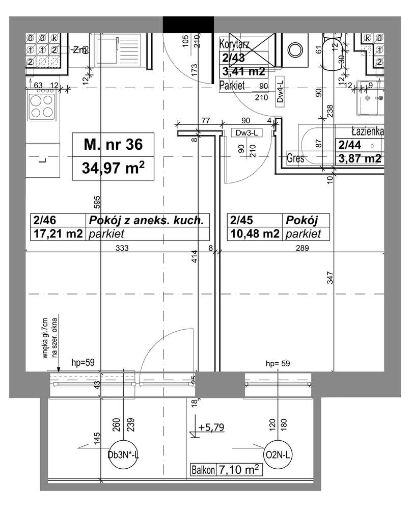 Osiedle przy Lesie | Bud. A | M. nr 36 | 34,97 m2 - Pełny obrazek: 2/7