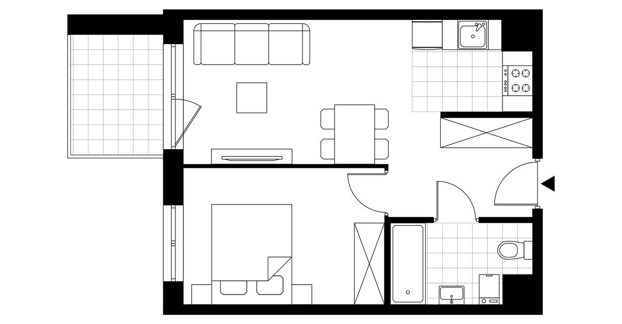 2-pokojowe mieszkanie 36m2 + balkon Bez Prowizji - Pełny obrazek: 3/8