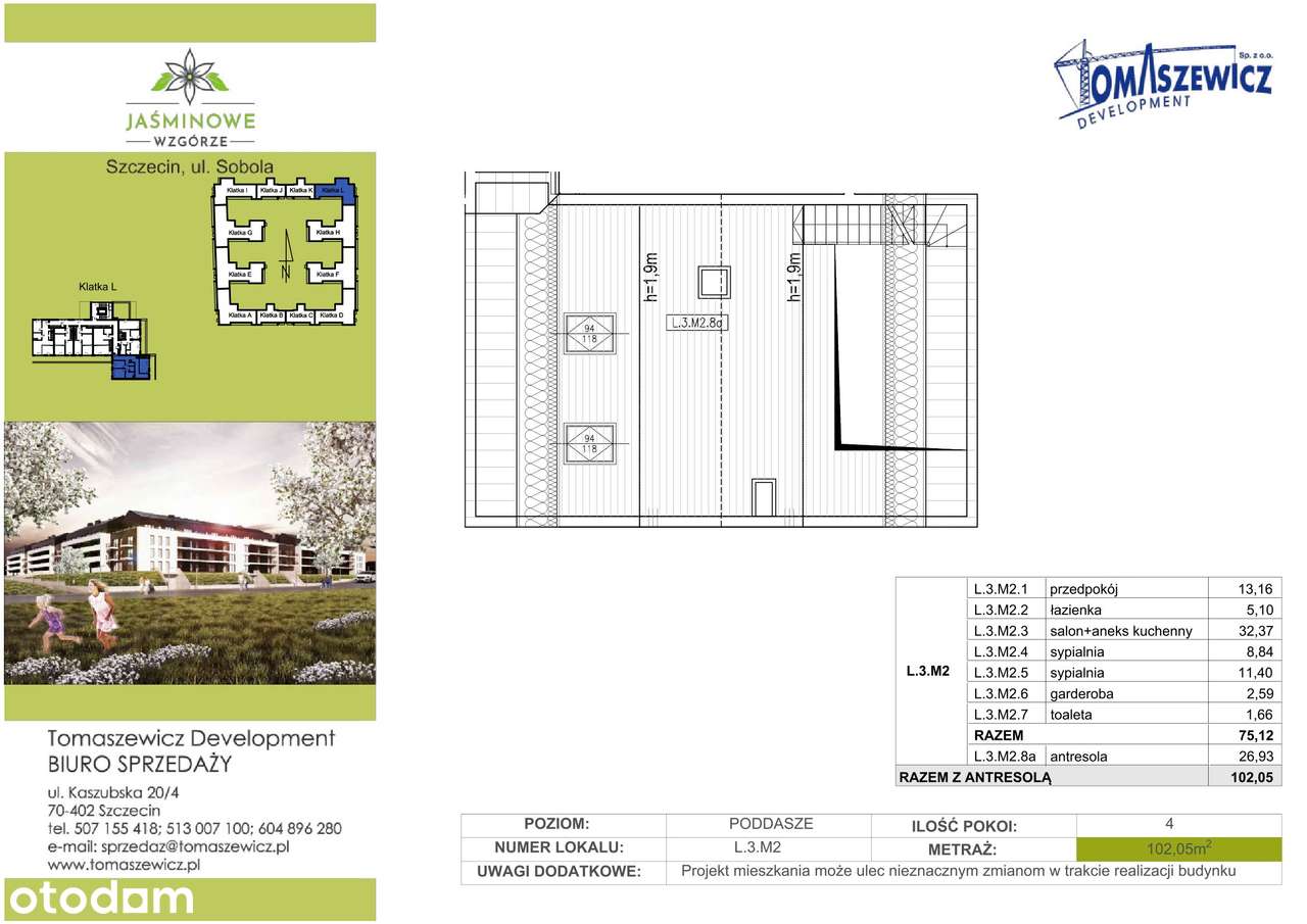 Jaśminowe Wzgórze | mieszkanie 4-pok. | L3M2 - Pełny obrazek: 2/7