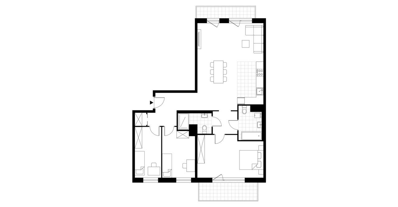 4-pokojowe mieszkanie 103m2 + 2 balkony - Pełny obrazek: 3/8