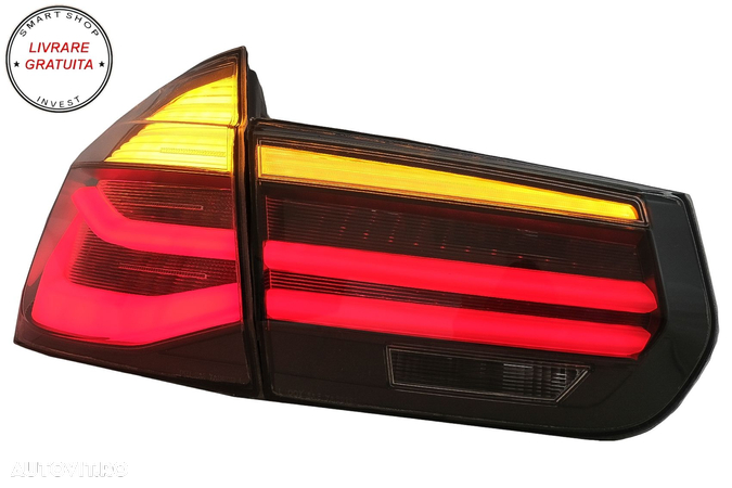 Stopuri LED M Look Black Line BMW Seria 3 F30 (2011-2019) LCI Design cu Semnal Din- livrare gratuita - 8