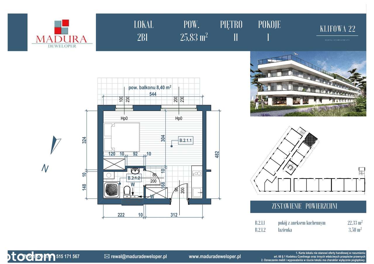 Rewal ul. Klifowa 22 | apartament 1-pok. | B.2.1-REZERWACJA! - Pełny obrazek: 3/13