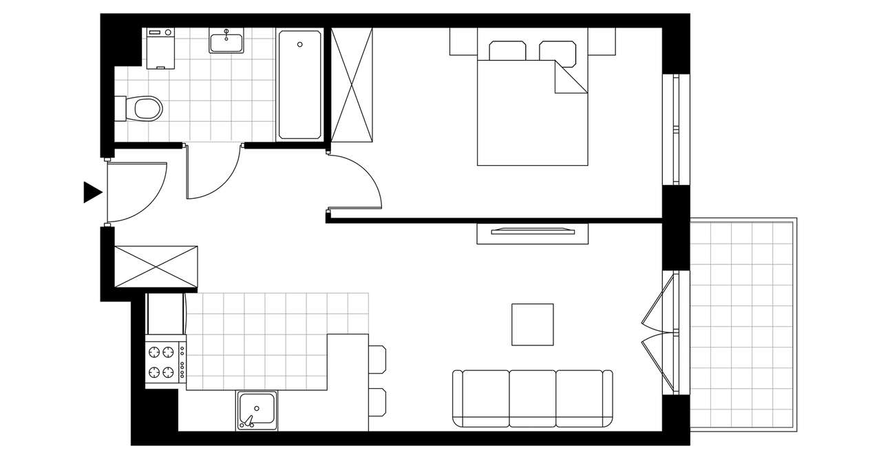 2-pokojowe mieszkanie 43m2 + balkon Bez Prowizji - Pełny obrazek: 3/7