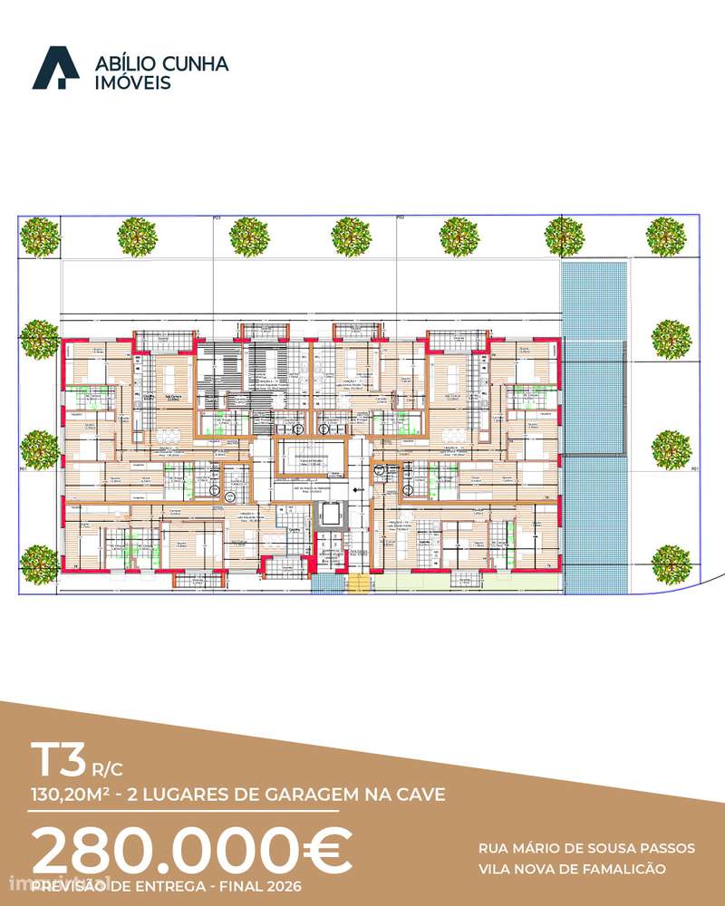 T3 Novo com Garagem Dupla | 130,20 m² | Entrega Final 2026 | Famalicão-1