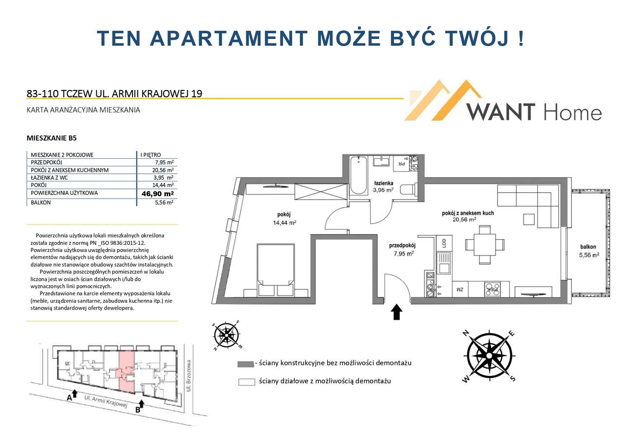 Mieszkanie dostępne OD RĘKI !!! TCZEW ul.Armii Krajowej 19 - Pełny obrazek: 5/14