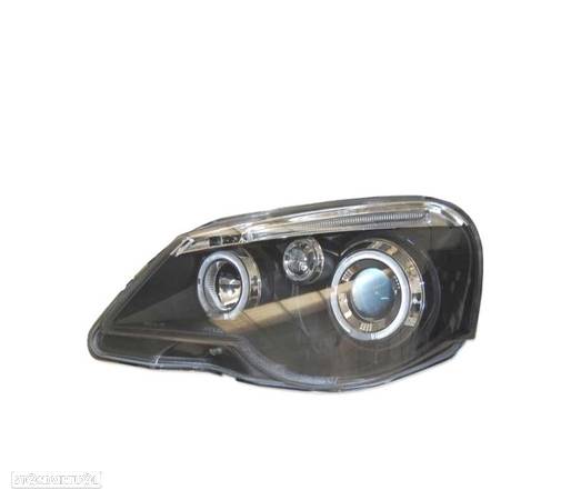 FARÓIS ANGEL EYES PARA VOLKSWAGEN VW POLO 05-09 FUNDO PRETO - 1