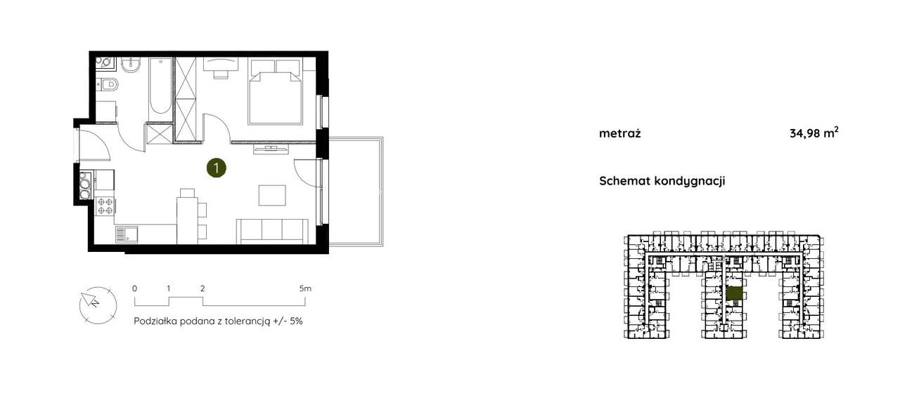 35 m2 Gdańsk Centrum - 2 pokoje - 3 piętro - eksp: południe -wschód-5