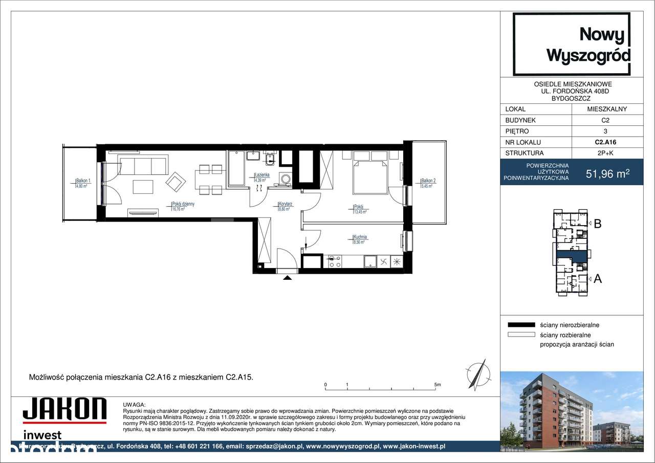 Nowy Wyszogród | mieszkanie 2-pok. | C2_A16 - Pełny obrazek: 2/7