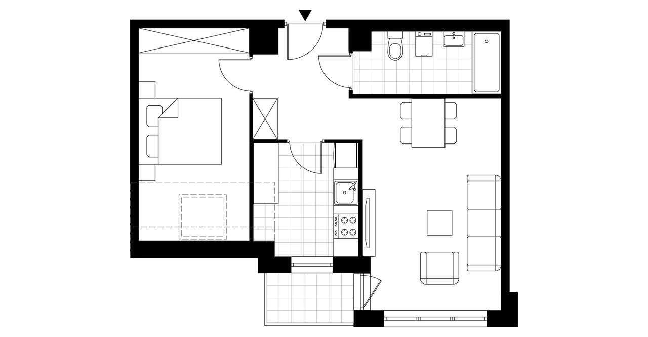 2-pokojowe mieszkanie 45m2 + taras Bez Prowizji - Pełny obrazek: 3/8