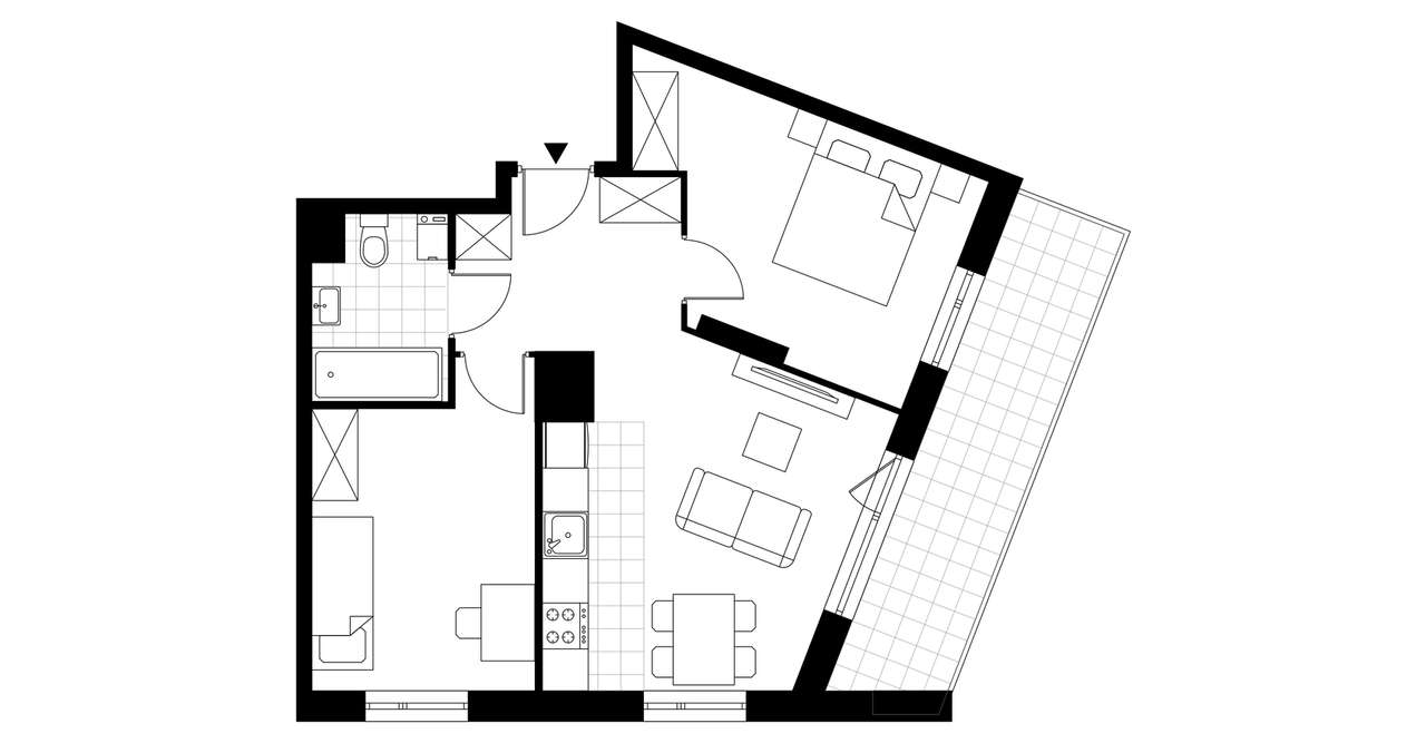 3-pokojowe mieszkanie 52m2 + balkon Bezpośrednio - Pełny obrazek: 3/7