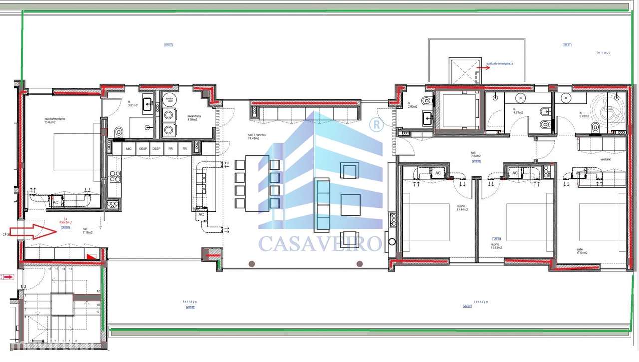 Penthouse T4  Terraços com vistas magníficas-9