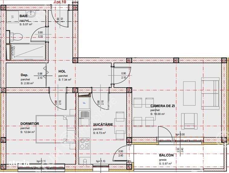 Apartament la cheie cu 2 camere balcon loc parcare zona Brana Selimbar - Imagine principală: 5/6