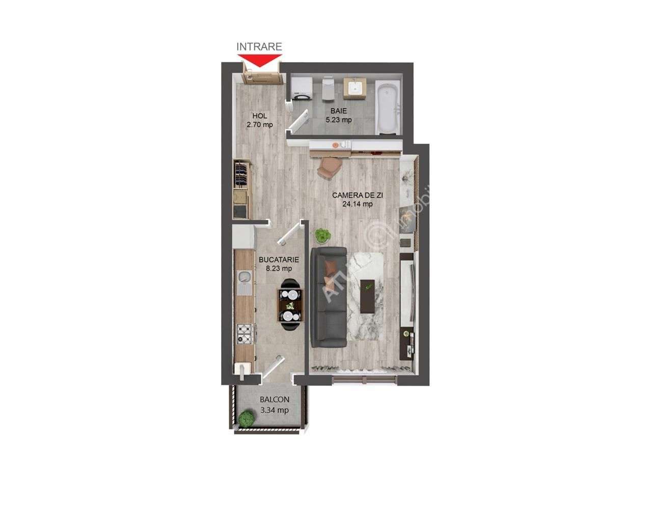 Garsoniera decomandata cu balcon zona Pictor Brana - Imagine principală: 4/11