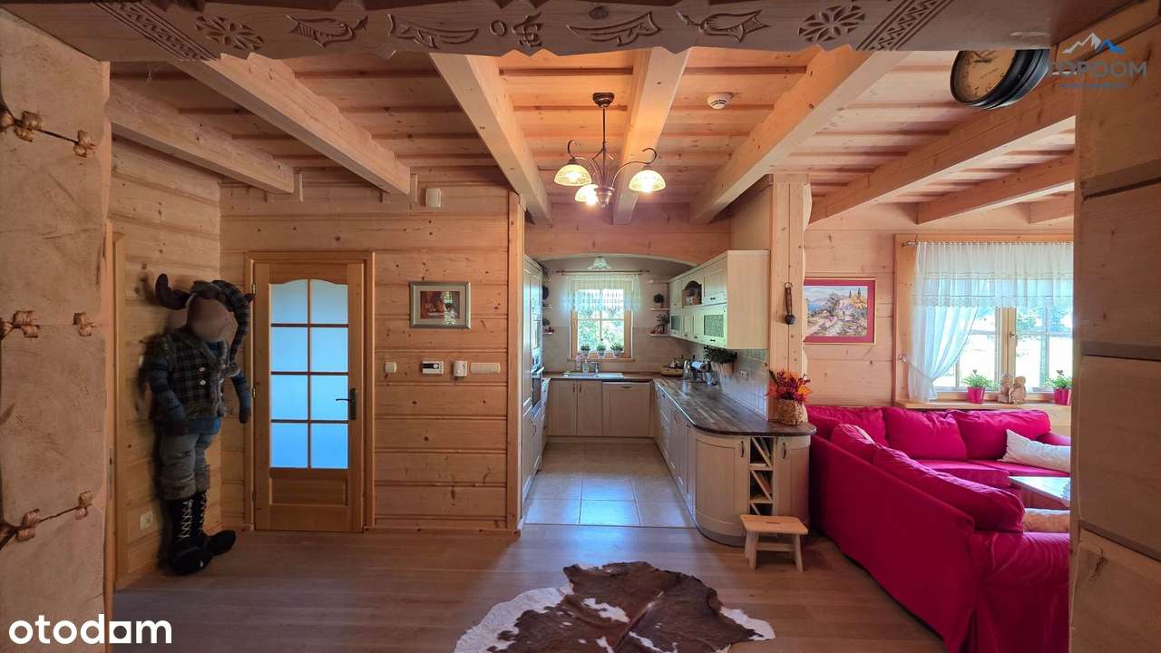 Piękny dom z półbala w Łapszach Niżnych-7