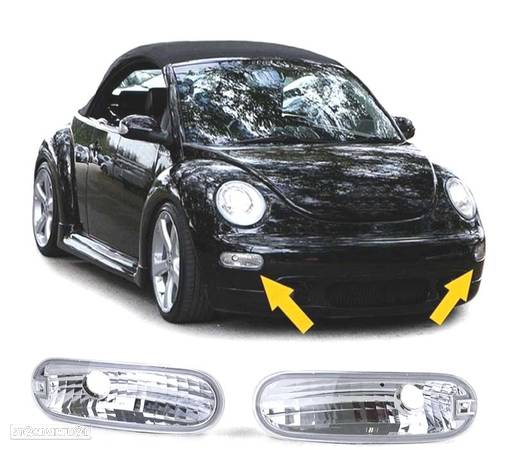 PISCAS DIANTEIROS PARA VOLKSWAGEN VW NEW BEETLE 98-06 CROMADO - 1