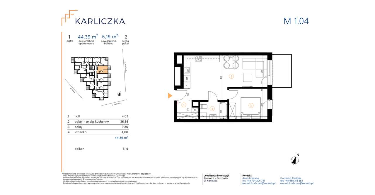 Karliczka | mieszkanie 2-pok. | A.1.04 - Pełny obrazek: 2/7