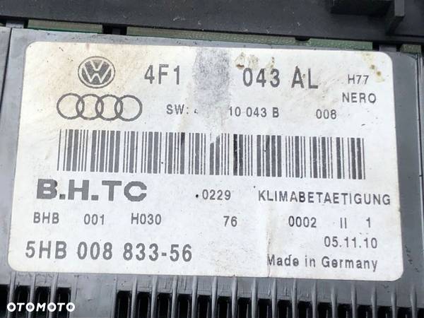 PANEL STEROWANIA NAWIEWU AUDI A6 Allroad C6 (4FH) 2006 - 2011 3.0 TDI quattro 176 kW [240 KM] olej - 4