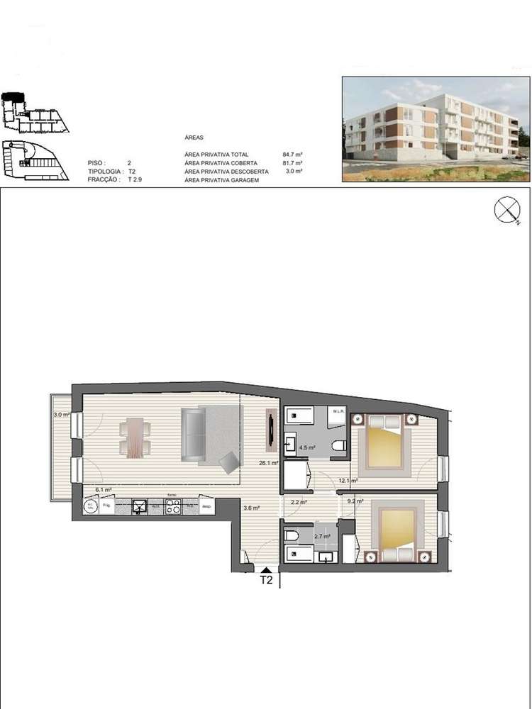Apartamento T2 com varanda e lugar de garagem, junto ao Polo Universit-8