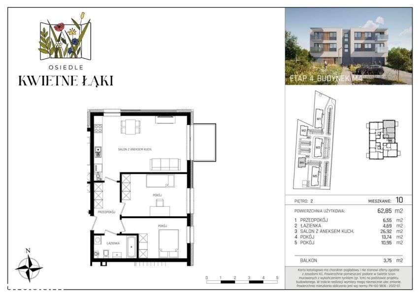 3-pokojowe mieszkanie 62m2 Bez Prowizji - Pełny obrazek: 2/4