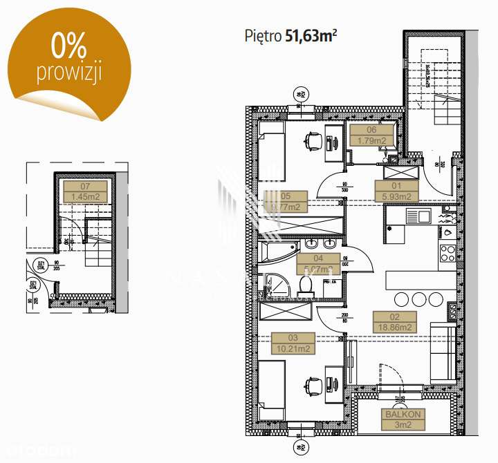 3-pokojowe mieszkanie w Osielsku stan deweloperski - Pełny obrazek: 4/10