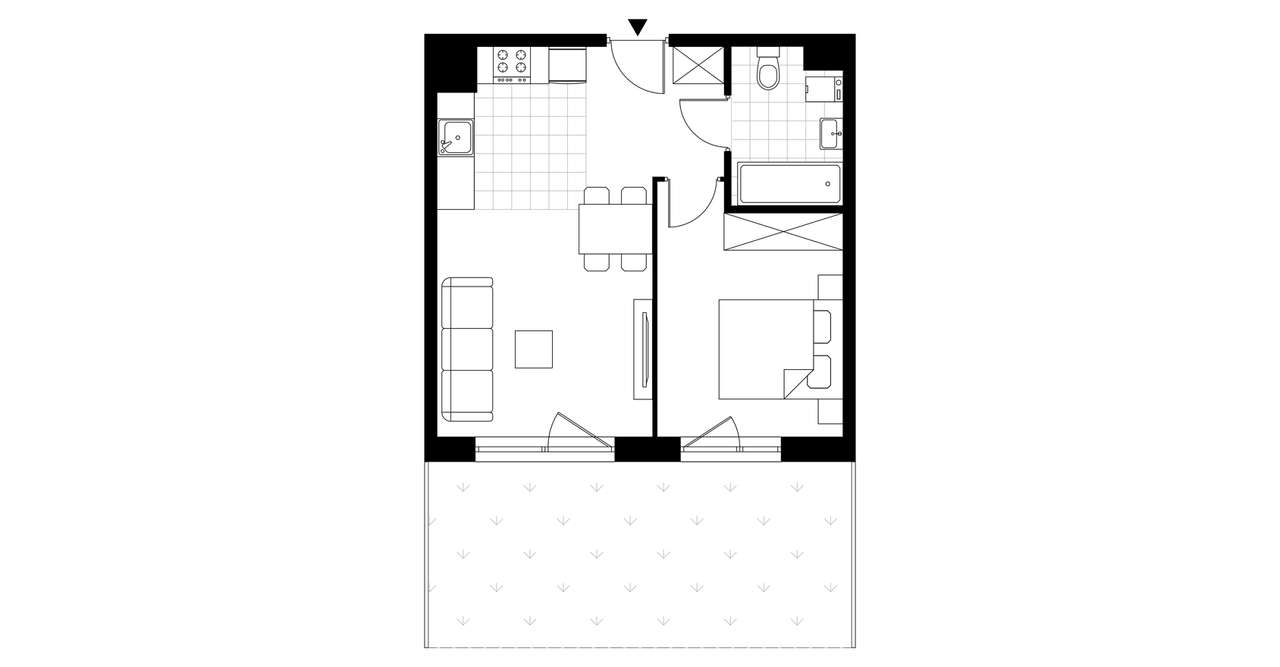 2-pokojowe mieszkanie 40m2 + ogródek Bezpośrednio - Pełny obrazek: 3/8