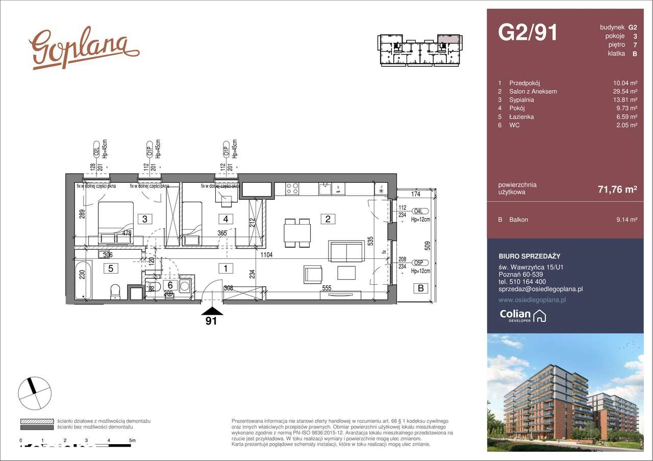 Osiedle Goplana | mieszkanie 3-pok. | G2/91 - Pełny obrazek: 2/7