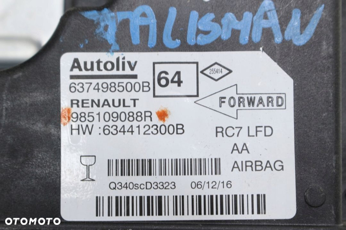 Sensor Airbag Poduszek 985109088R Renault Talisman - 2