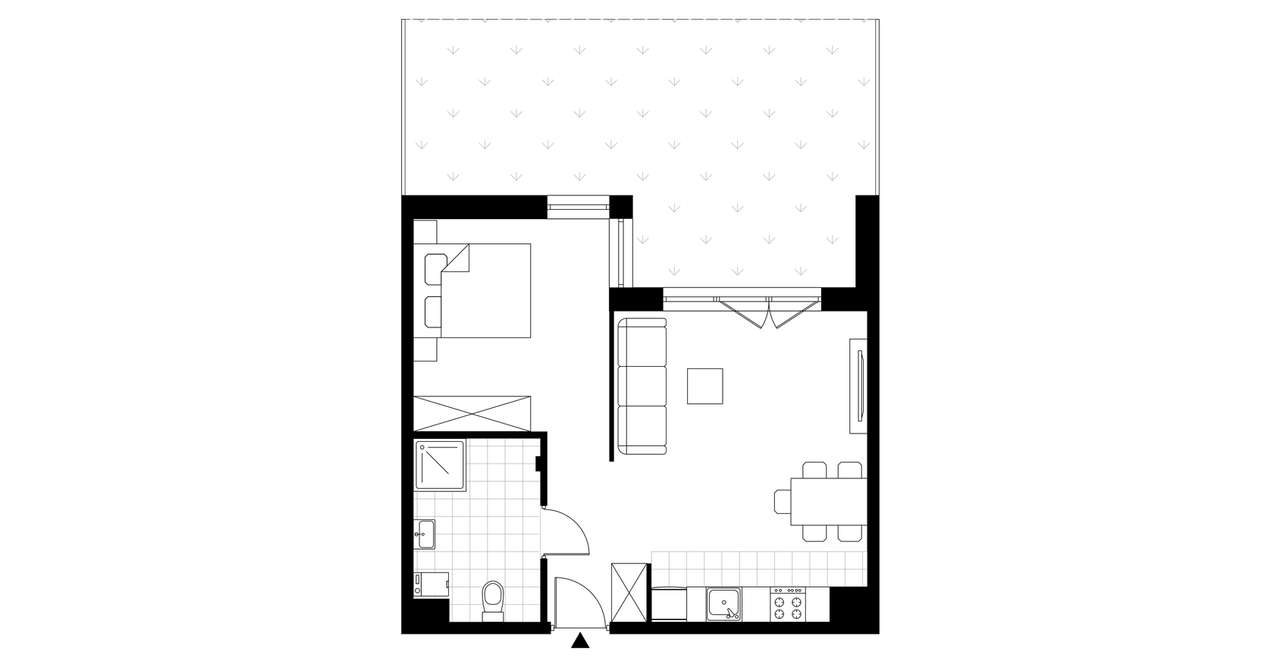 3-pokojowe mieszkanie 44m2 + ogródek Bezpośrednio - Pełny obrazek: 3/8