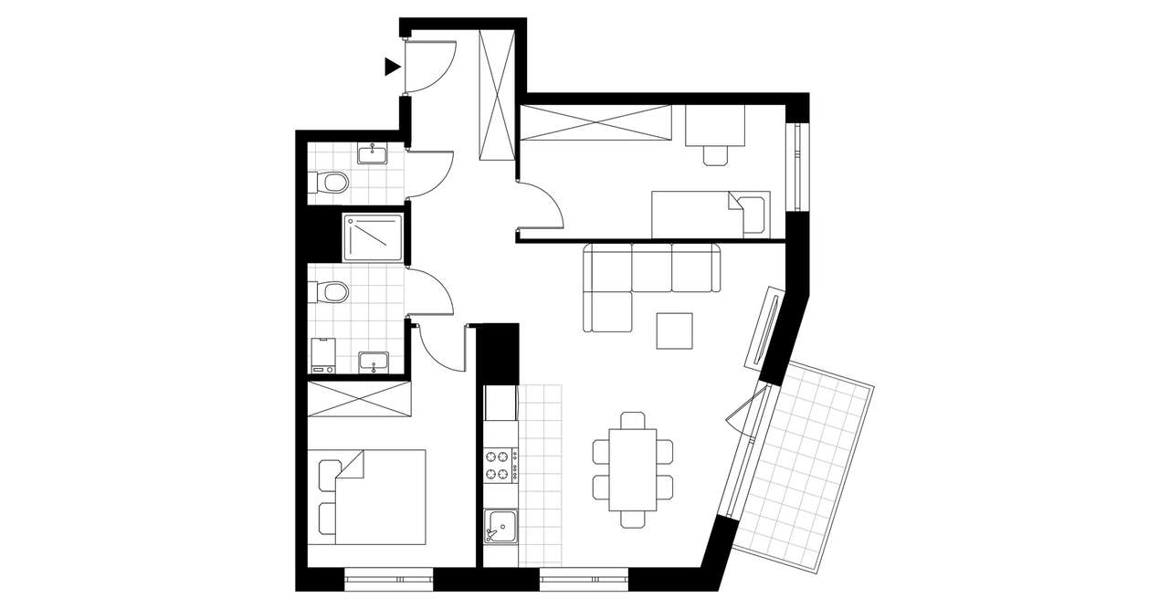 3-pokojowe mieszkanie 58m2 + balkon Bezpośrednio - Pełny obrazek: 3/8