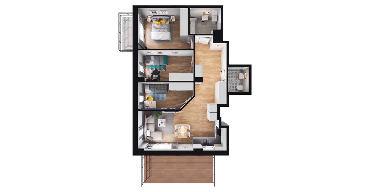 4-pokojowe mieszkanie 74m2 Bez Pośredników - Pełny obrazek: 2/8
