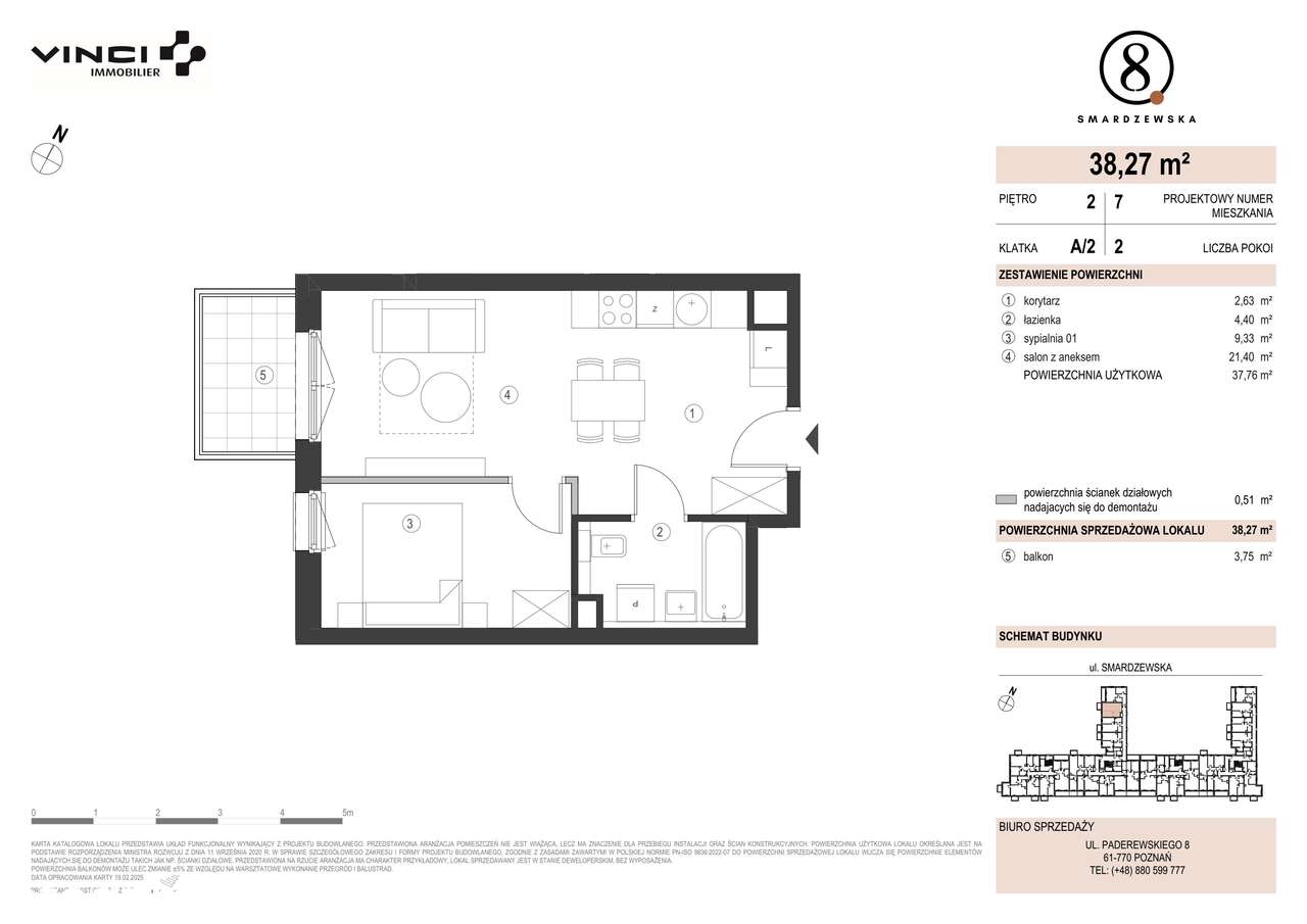 Smardzewska 8 | mieszkanie 2-pok. | A/2/2.7 - Pełny obrazek: 2/8