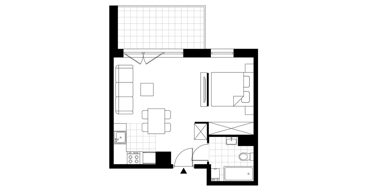 1-pokojowe mieszkanie 37m2 + balkon Bez Prowizji - Pełny obrazek: 3/8