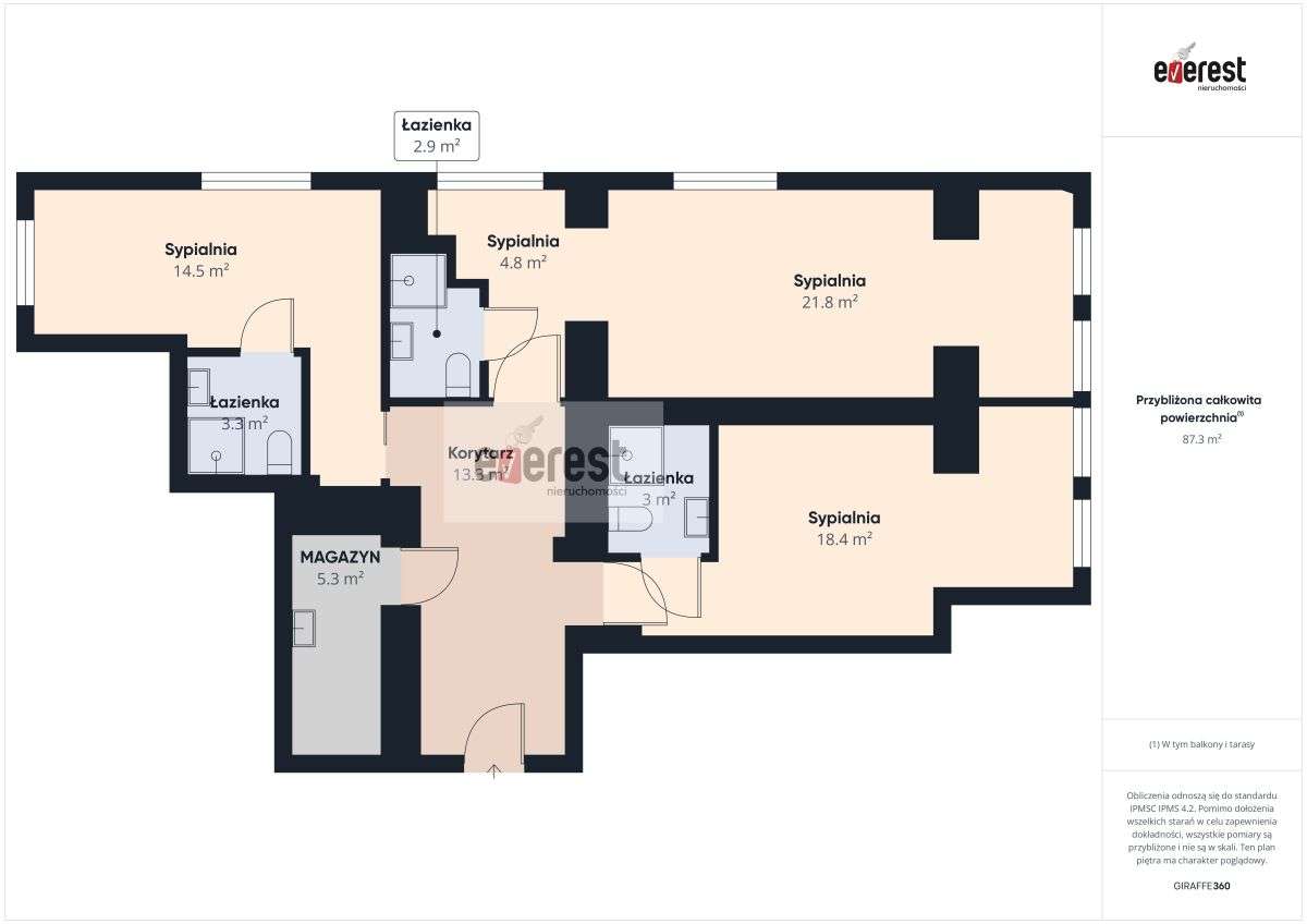 top miejsce, lokal podzielony na 3 mieszkania-4